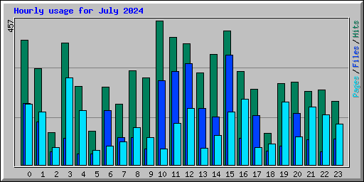 Hourly usage for July 2024